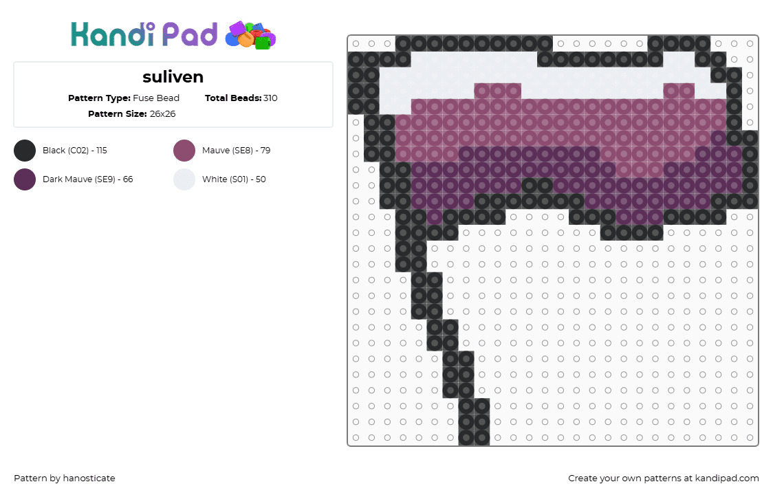 suliven - Fuse Bead Pattern by hanosticate on Kandi Pad - pink