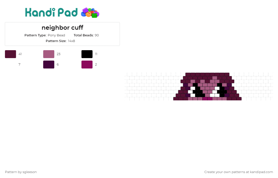 neighbor cuff - Pony Bead Pattern by sgleeson on Kandi Pad - mr neighbor,cuff
