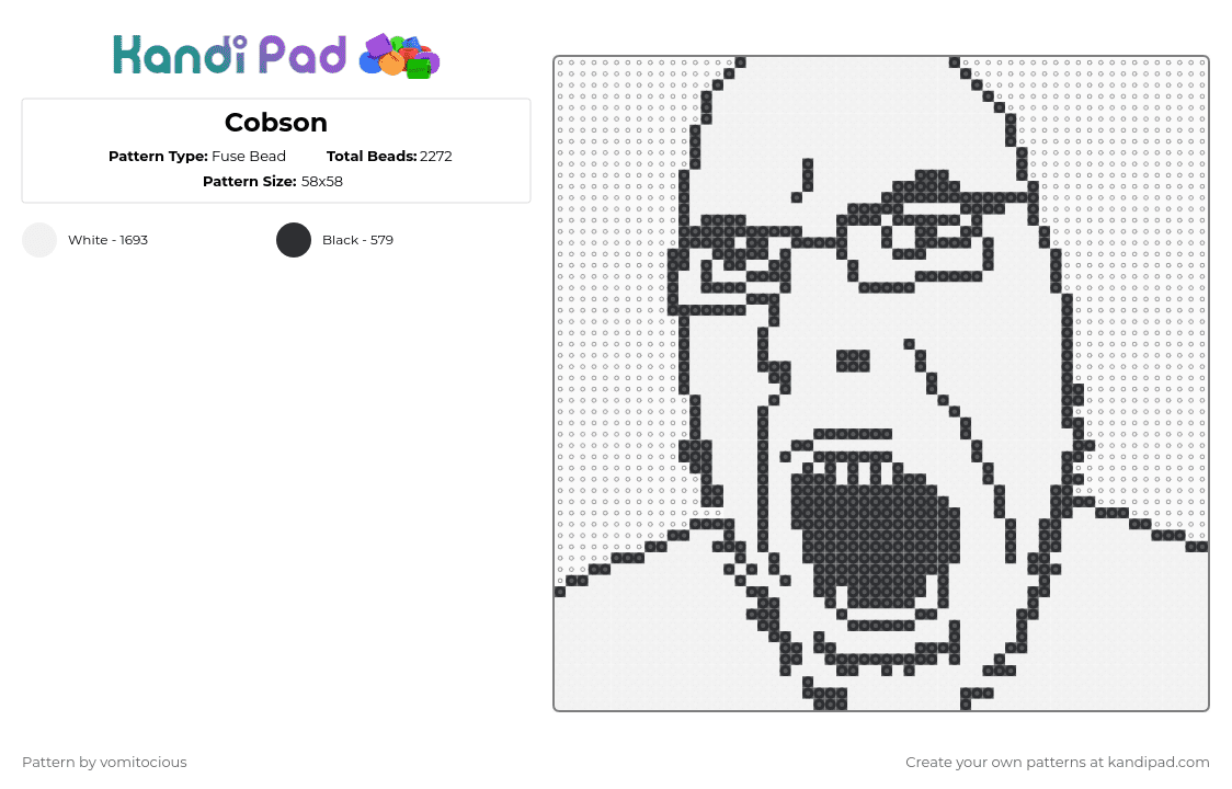 Cobson Fuse Bead Pattern - Kandi Pad | Kandi Patterns, Fuse Bead ...