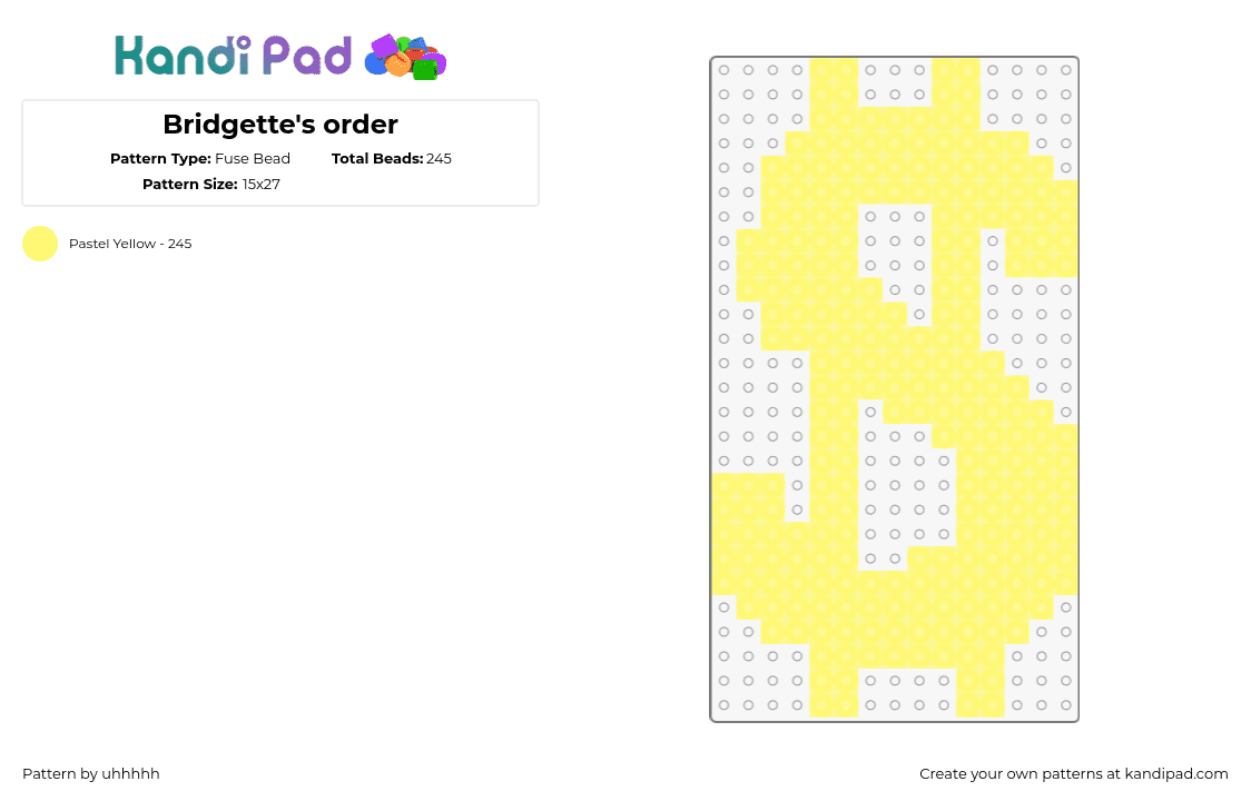 Bridgette\'s order - Fuse Bead Pattern by uhhhhh on Kandi Pad - dollar,money,sign,symbol,pimp,simple,yellow