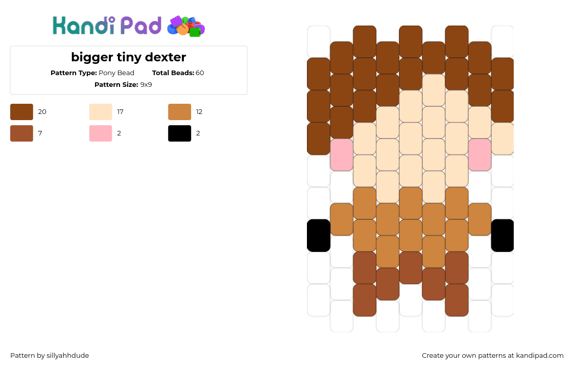 bigger tiny dexter - Pony Bead Pattern by sillyahhdude on Kandi Pad - dexter morgan,simple,character,tv show,tan