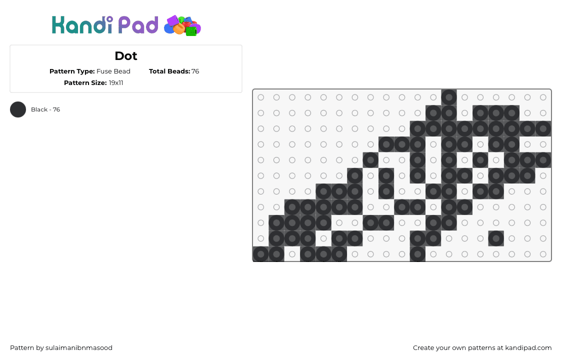 Dot - Fuse Bead Pattern by sulaimanibnmasood on Kandi Pad - 