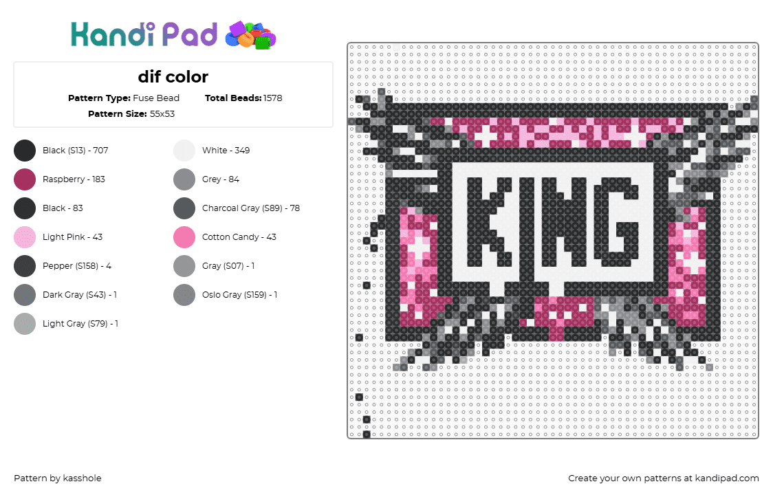 Dif color Fuse Bead Pattern - Kandi Pad | Kandi Patterns, Fuse Bead ...