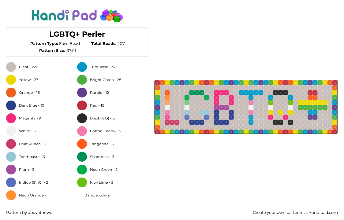 LGBTQ+ Perler - Fuse Bead Pattern by solstiale on Kandi Pad - light blue,beige,pride,queer,lgbtq