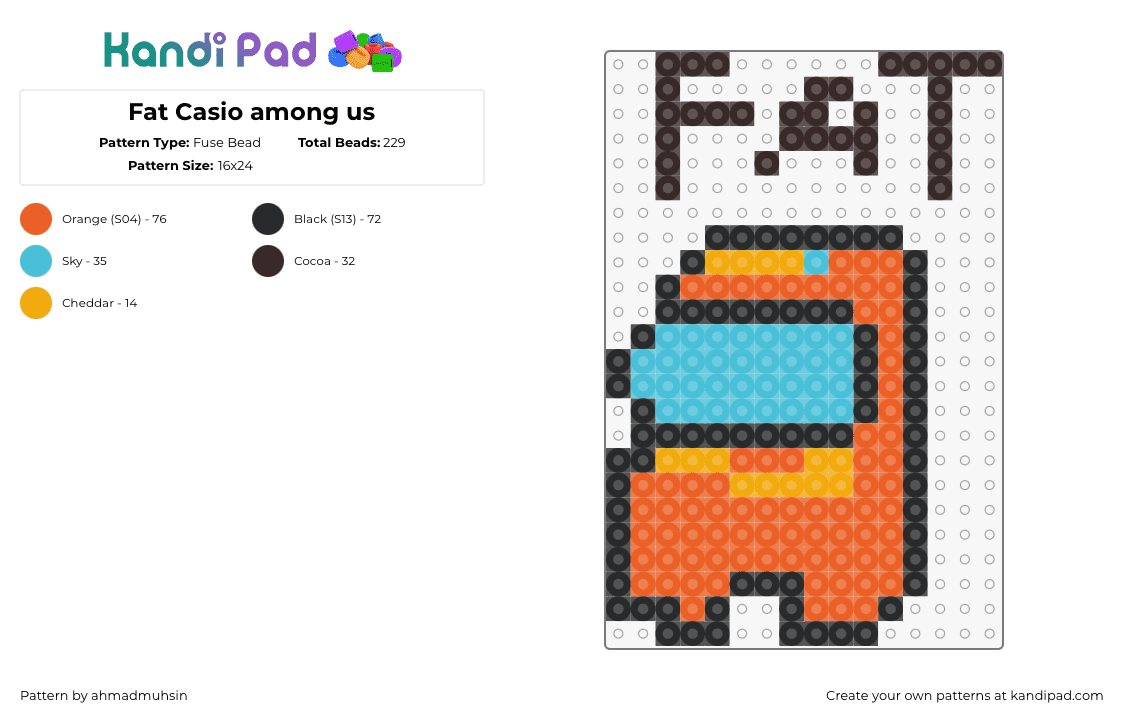 Fat Casio among us - Fuse Bead Pattern by ahmadmuhsin on Kandi Pad - 