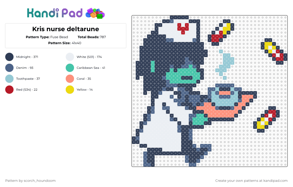 Kris nurse deltarune - Fuse Bead Pattern by scorch_houndoom on Kandi Pad - purple,blue,kris,deltarune