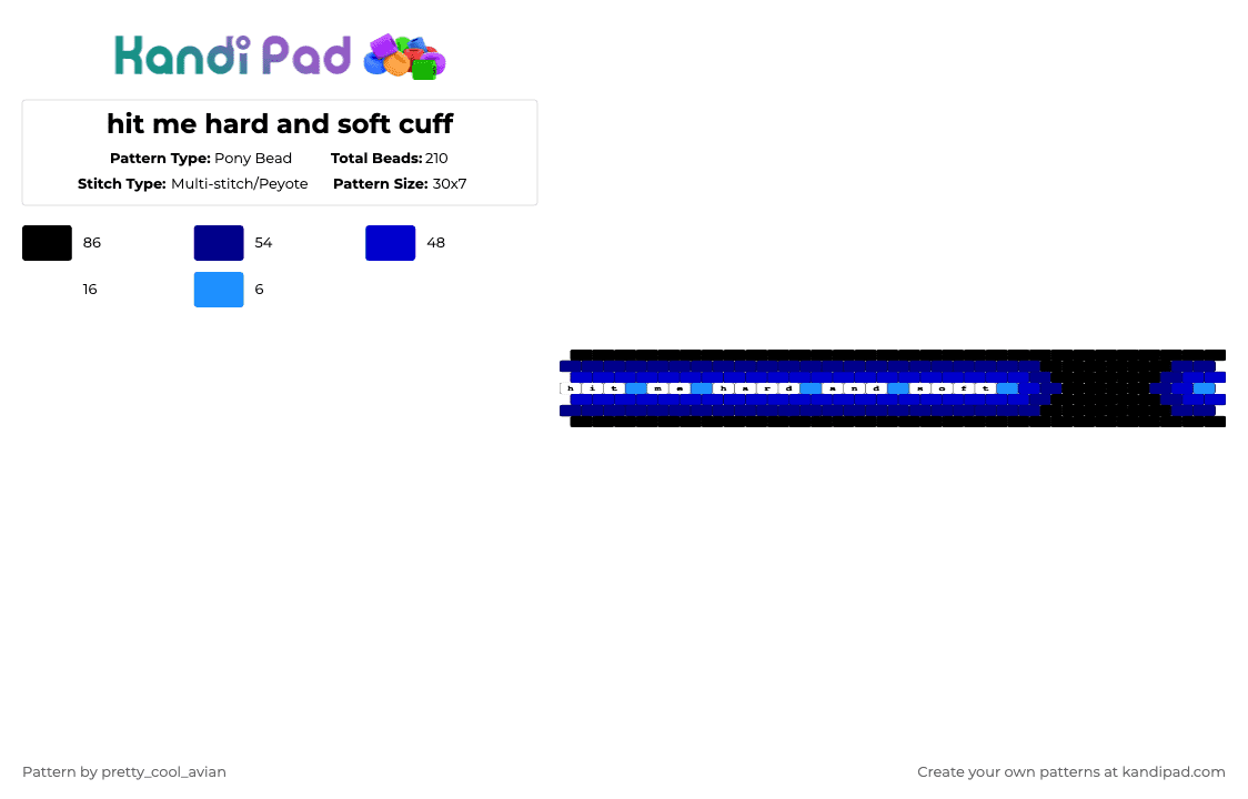 hit me hard and soft cuff - Pony Bead Pattern by pretty_cool_avian on Kandi Pad - hit me hard and soft,billie eilish,purple