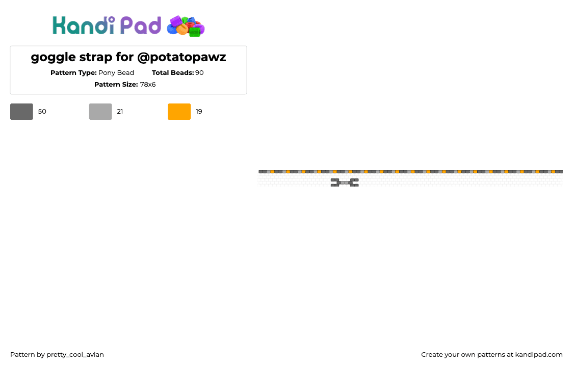 goggle strap for @potatopawz - Pony Bead Pattern by pretty_cool_avian on Kandi Pad - 