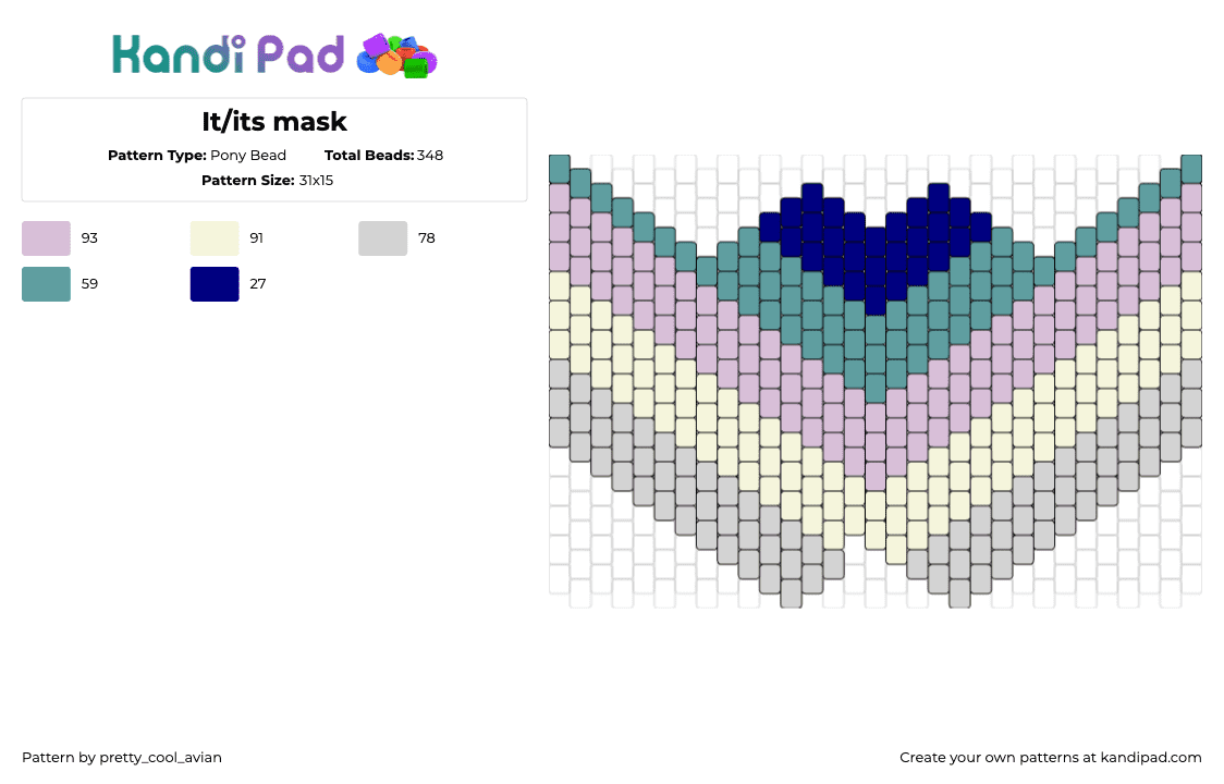 It/its mask - Pony Bead Pattern by pretty_cool_avian on Kandi Pad - 