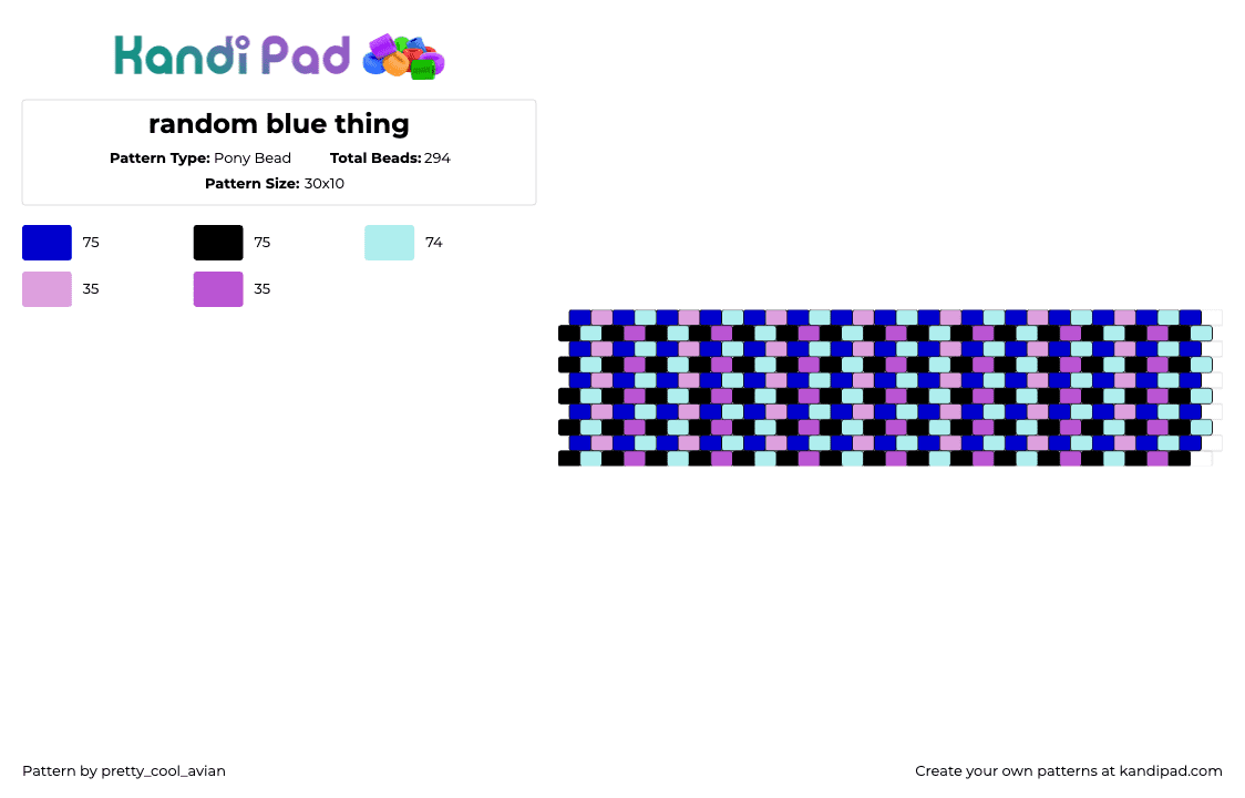 random blurple thing - Pony Bead Pattern by pretty_cool_avian on Kandi Pad - weave,trippy,cuff,blue,purple,teal