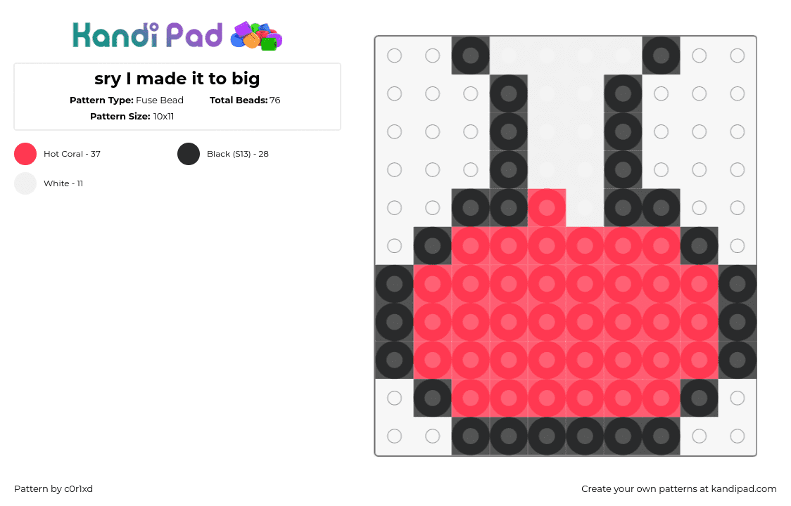 sry I made it to big - Fuse Bead Pattern by c0r1xd on Kandi Pad - potion,flask,red,white