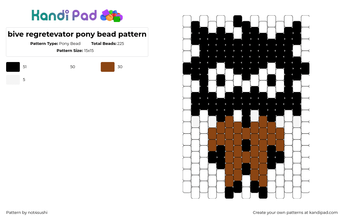 bive regretevator pony bead pattern - Pony Bead Pattern by not4sushi on Kandi Pad - bive,regretevator,roblox,character,npc,video game,black,brown