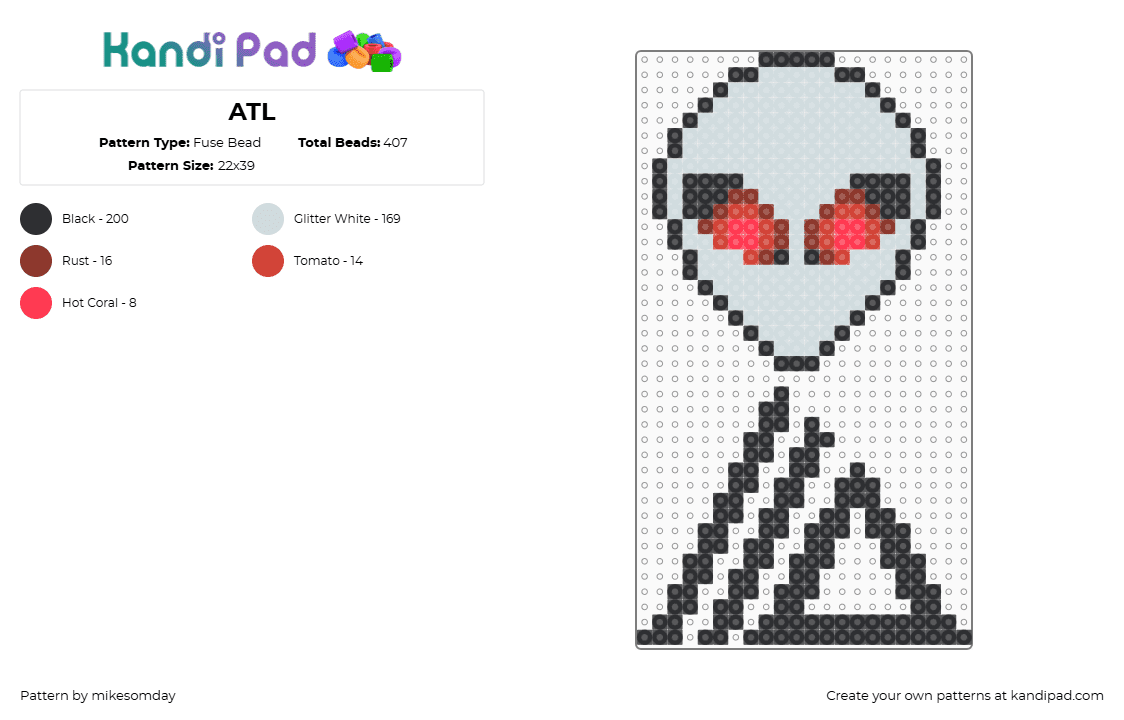 ATL - Fuse Bead Pattern by mikesomday on Kandi Pad - 