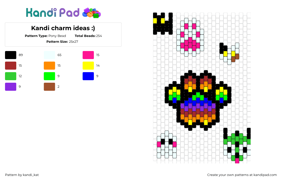 Kandi charm ideas :) - Pony Bead Pattern by kandi_kat on Kandi Pad - 