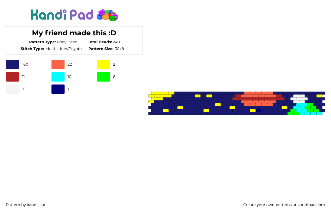 My friend made this :D - Pony Bead Pattern by kandi_kat on Kandi Pad - purple