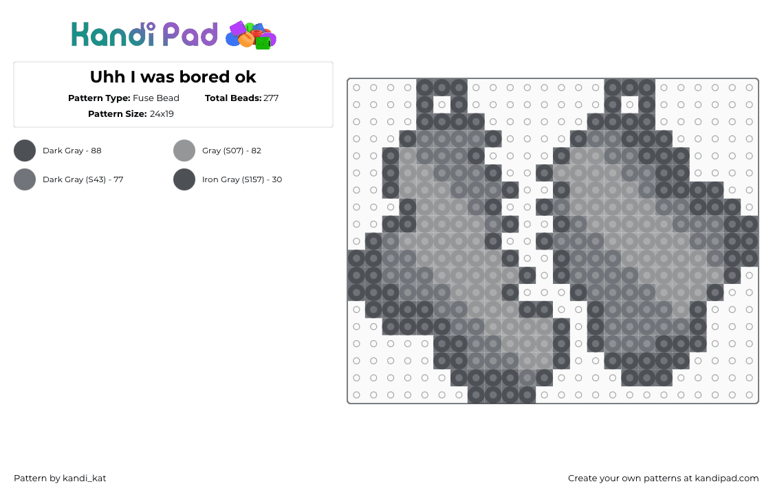 Uhh I was bored ok - Fuse Bead Pattern by kandi_kat on Kandi Pad - 