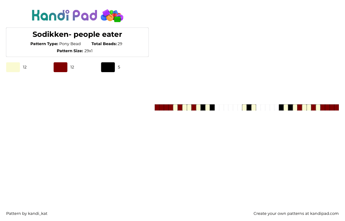 Sodikken- people eater - Pony Bead Pattern by kandi_kat on Kandi Pad - white,brown