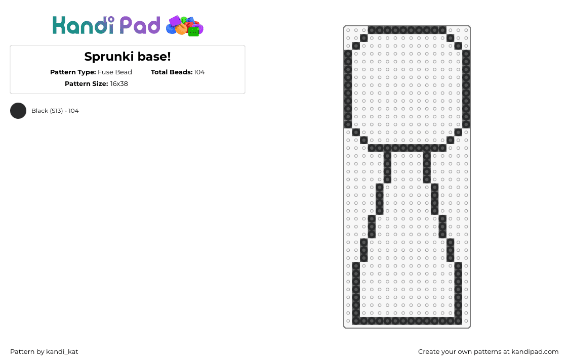 Sprunki base! - Fuse Bead Pattern by kandi_kat on Kandi Pad - sprunki,incredibox,video game,template,outline,black