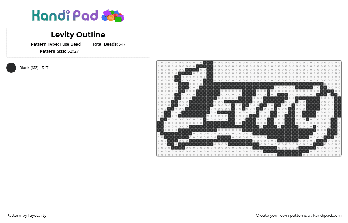 Levity Outline - Fuse Bead Pattern by fayetality on Kandi Pad - 