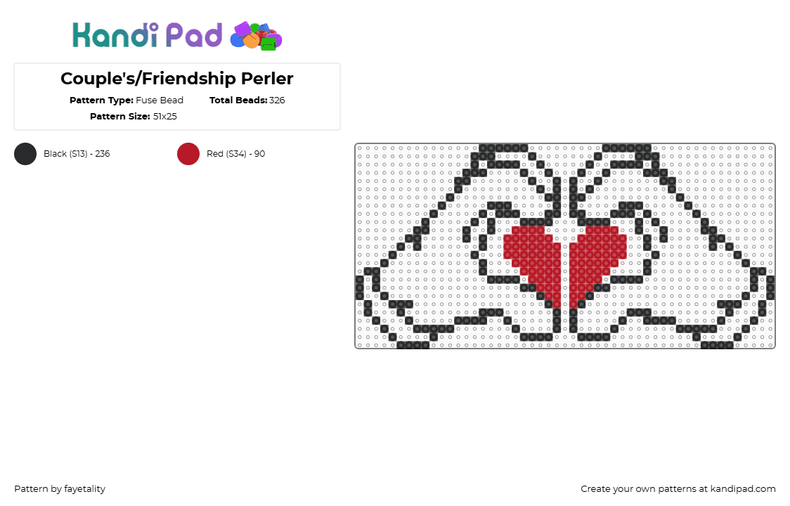 Couple\'s/Friendship Perler - Fuse Bead Pattern by fayetality on Kandi Pad - hands,heart,love,affection,friendship,outline,black,red