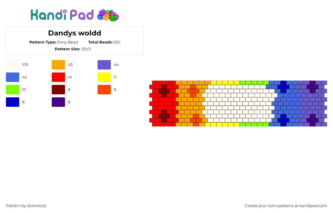 Dandys woldd - Pony Bead Pattern by stormiizzz on Kandi Pad - 