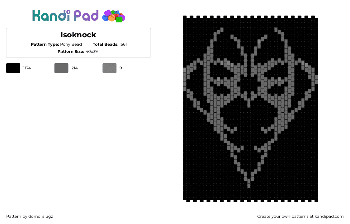 Isoknock - Pony Bead Pattern by domo_slugz on Kandi Pad - 