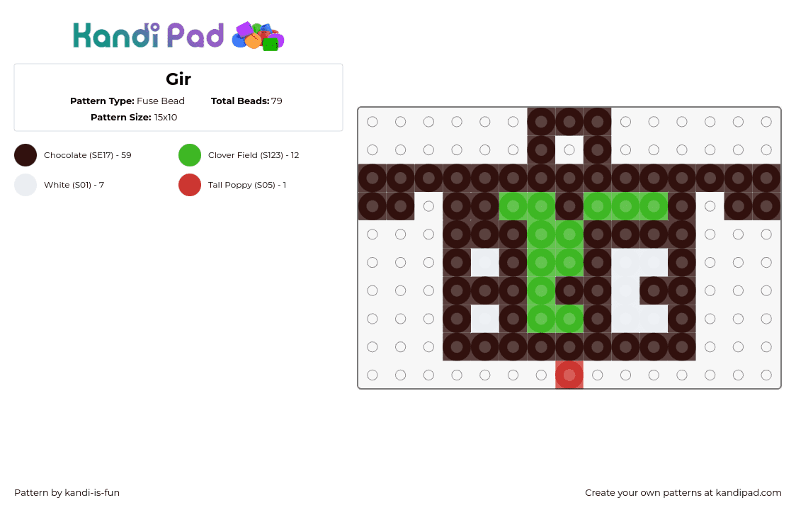 Gir - Fuse Bead Pattern by kandi-is-fun on Kandi Pad - 
