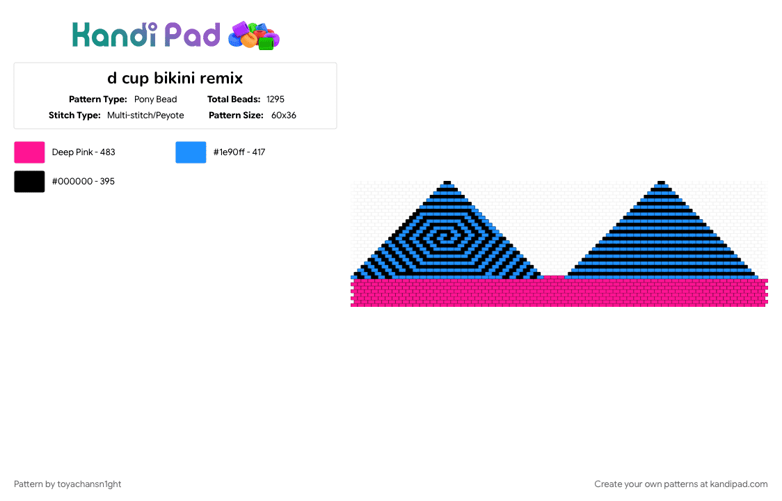 d cup bikini remix - Pony Bead Pattern by jinxchansnight on Kandi Pad - light blue, pink