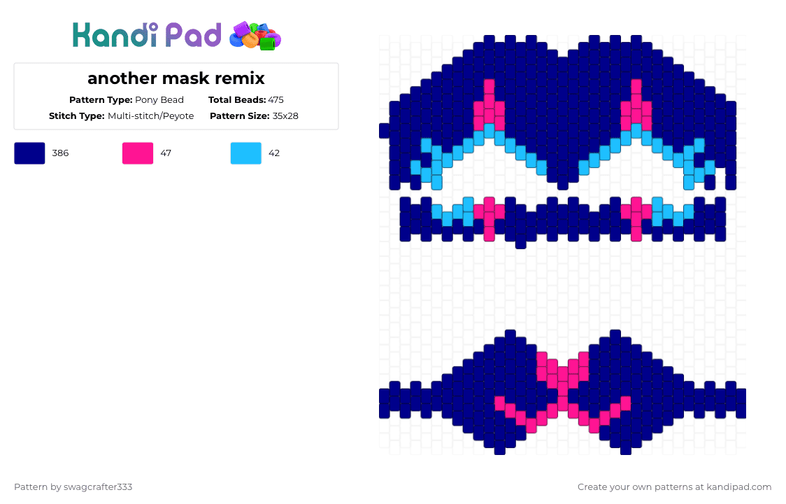 another mask remix - Pony Bead Pattern by swagcrafter333 on Kandi Pad - purple