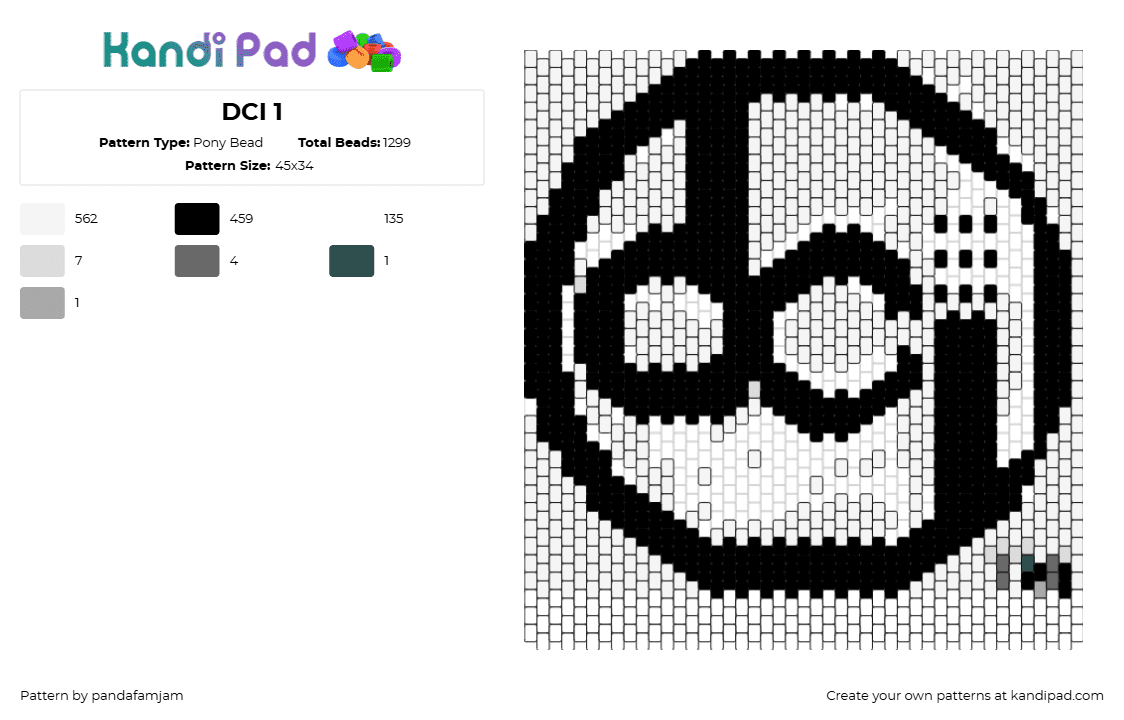 DCI 2 - Pony Bead Pattern by pandafamjam on Kandi Pad - dci,logo,simple,black