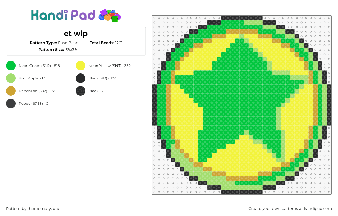 et wip - Fuse Bead Pattern by thememoryzone on Kandi Pad - star,shield,coin,emblem,green,yellow