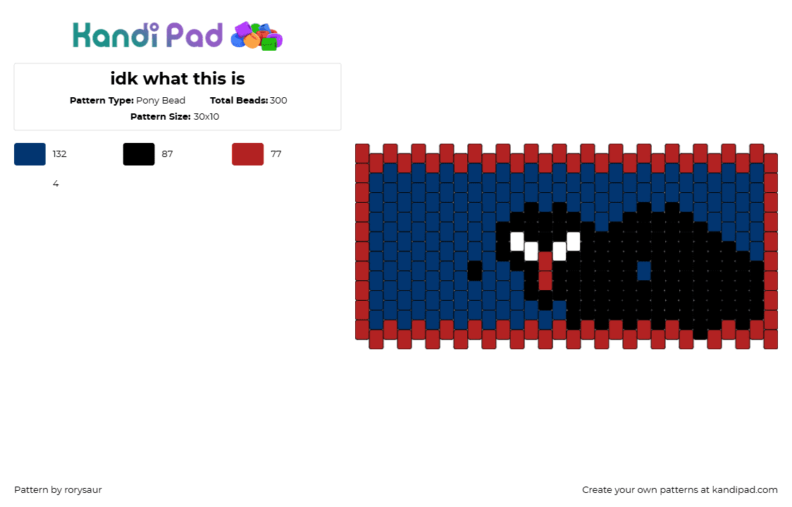 idk what this is - Pony Bead Pattern by rorysaur on Kandi Pad - border,dark,cuff,black,blue,red