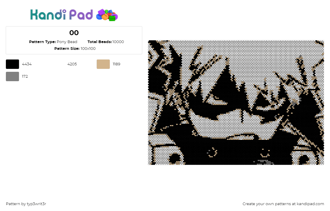 00 - Pony Bead Pattern by typ3writ3r on Kandi Pad - bakugou katsuki,mha,my hero academia,portrait,panel,manga,anime,tv show,black