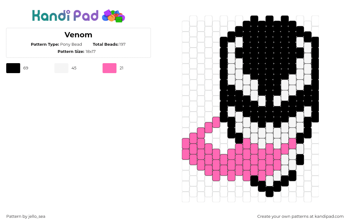 Venom - Pony Bead Pattern by jello_sea on Kandi Pad - 