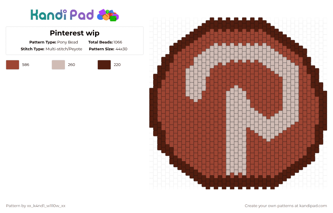 Pinterest wip - Pony Bead Pattern by silly_willy on Kandi Pad - red