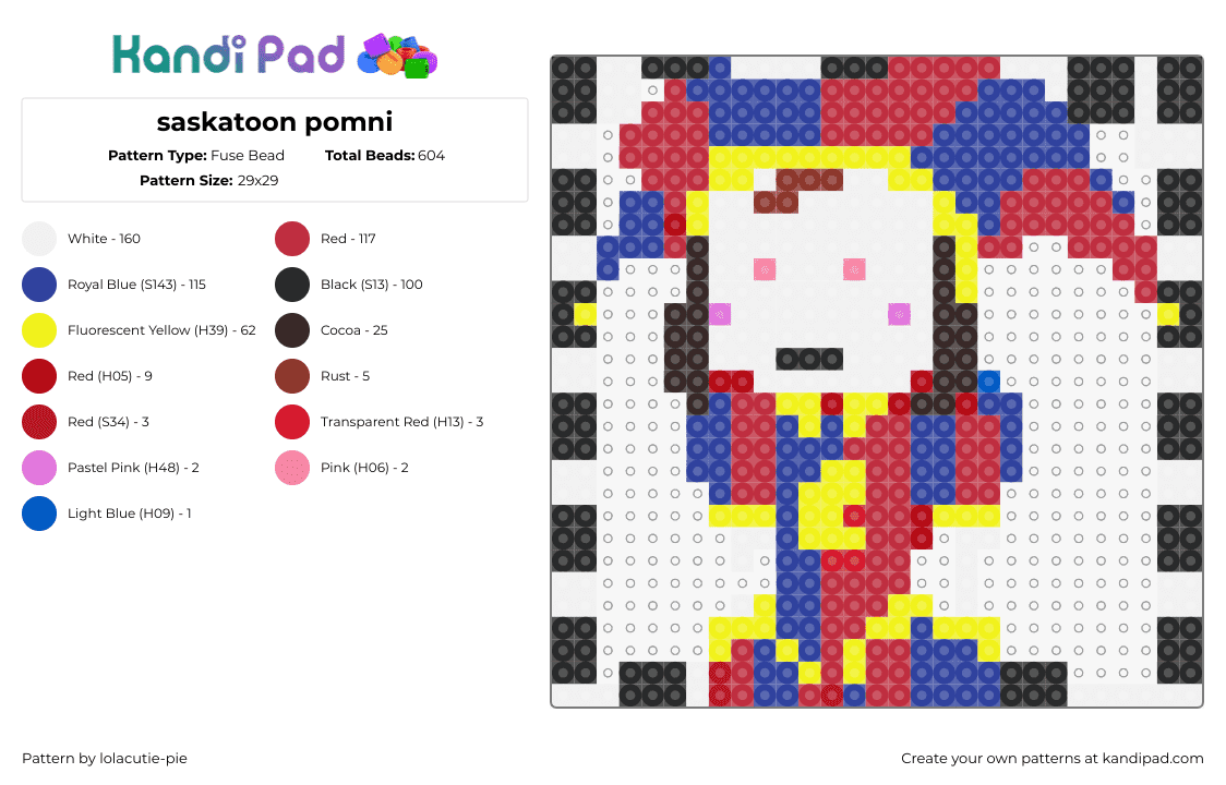 saskatoon pomni - Fuse Bead Pattern by lolacutie-pie on Kandi Pad - pomni,amazing digital circus,character,animation,tv show,jester,red,blue