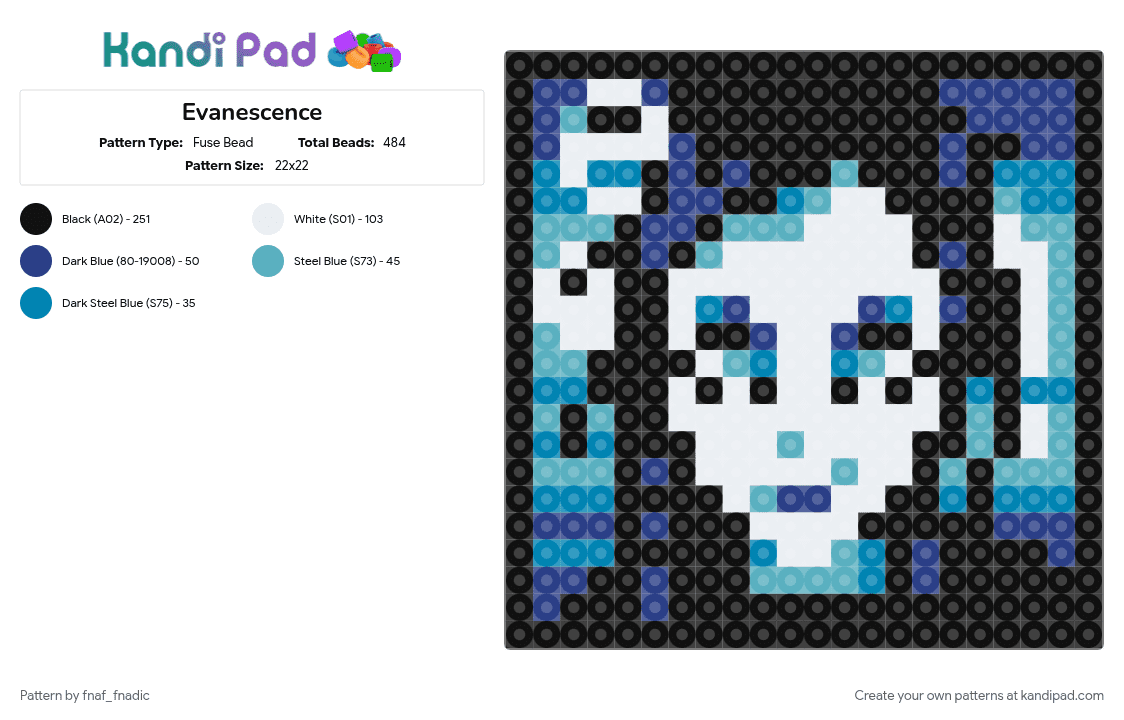 Evanescence - Fuse Bead Pattern by fnaf_fnadic on Kandi Pad - album, band, black, blue, colorful, emo, evanescence, music, teal