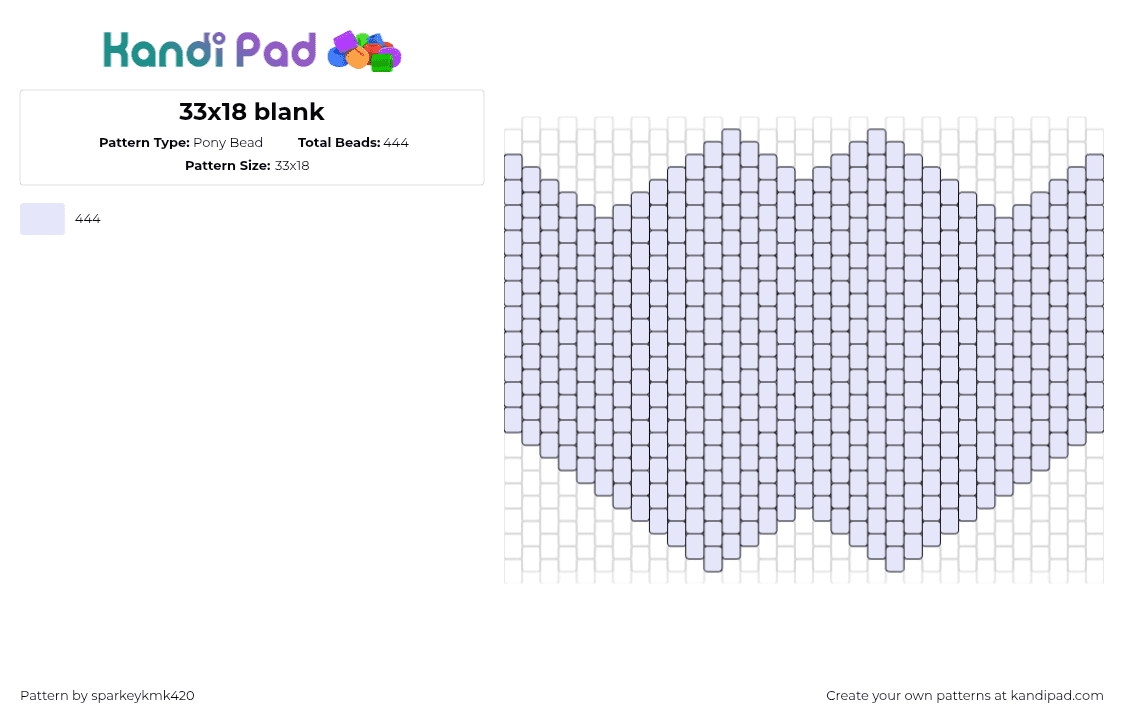 33x18 blank - Pony Bead Pattern by sparkeykmk420 on Kandi Pad - mask,template,blank,simple,white