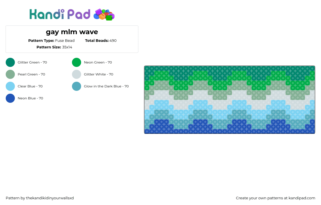 gay mlm wave - Fuse Bead Pattern by thekandikidinyourwallsxd on Kandi Pad - 