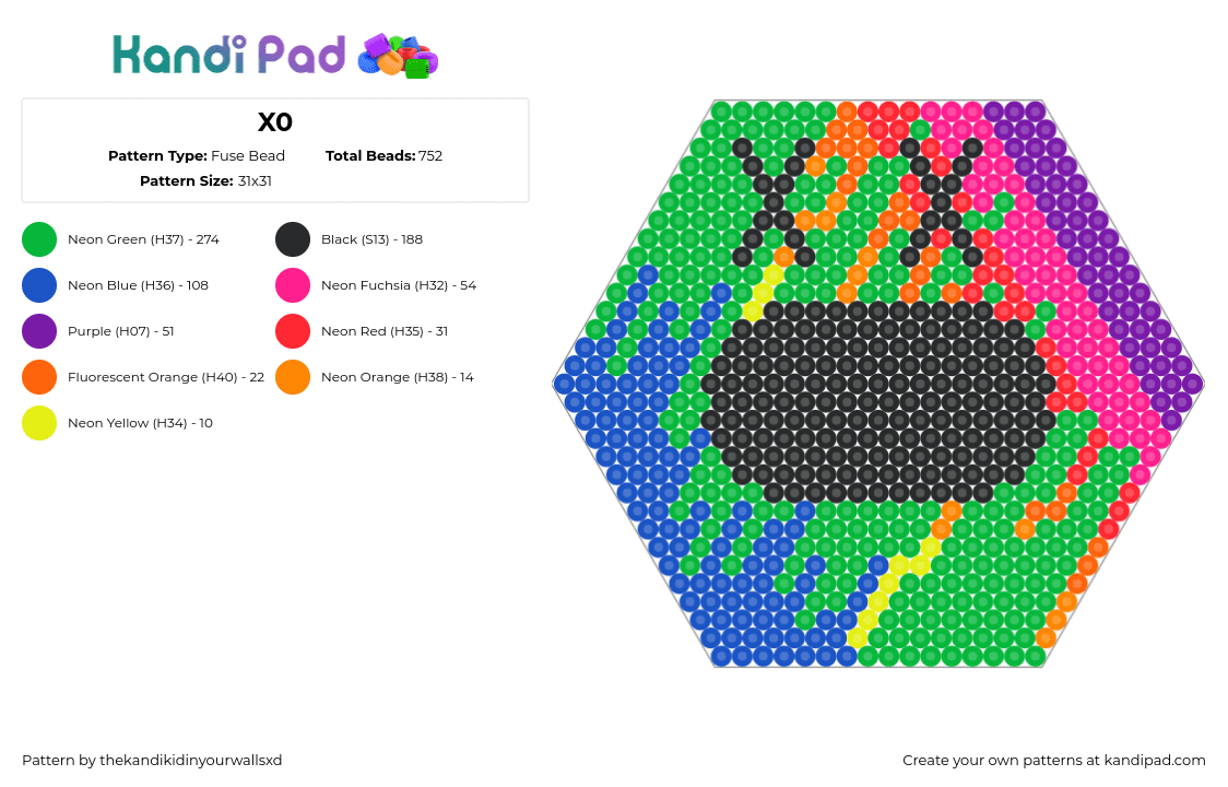 X0 Fuse Bead Pattern - Kandi Pad | Kandi Patterns, Fuse Bead Patterns ...