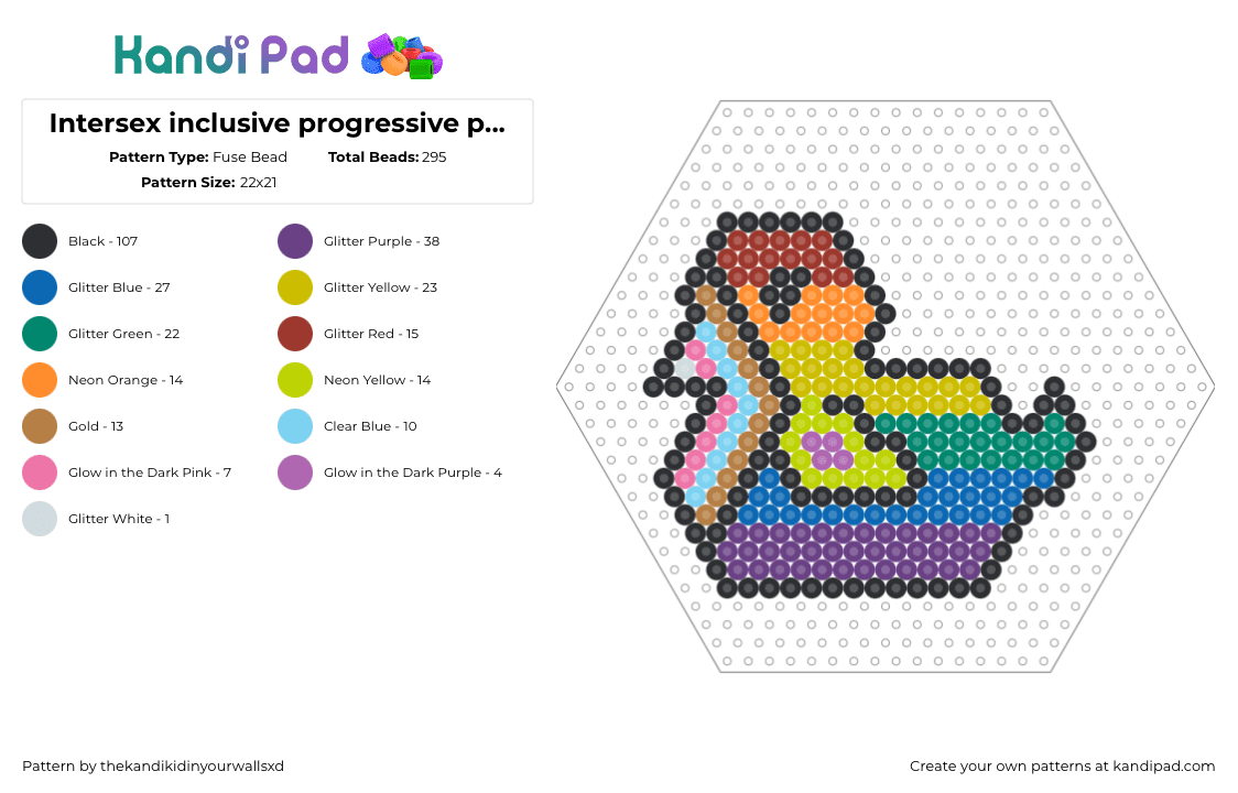 Intersex inclusive progressive pride flag duck - Fuse Bead Pattern by thekandikidinyourwallsxd on Kandi Pad - progress,pride,duck,colorful,community,support