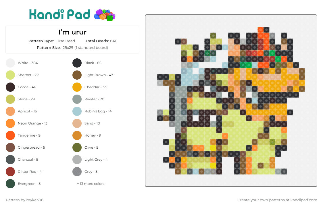 I’m urur - Fuse Bead Pattern by myke306 on Kandi Pad - bowser,mario,nintendo,video games