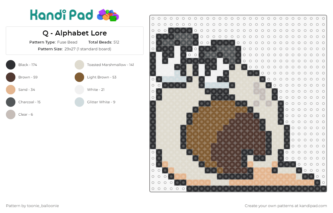 F - Alphabet Lore Fuse Bead Pattern - Kandi Pad