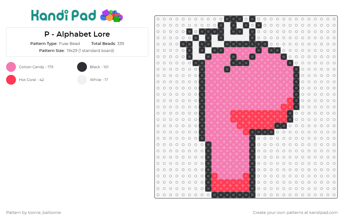 P - Alphabet Lore Fuse Bead Pattern - Kandi Pad  Kandi Patterns, Fuse Bead  Patterns, Pony Bead Patterns, AI-Driven Designs