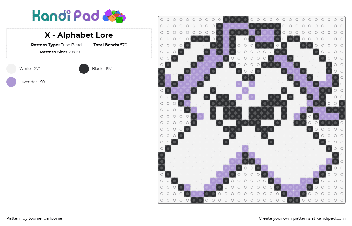 X - Alphabet Lore - Fuse Bead Pattern by toonie_balloonie on Kandi Pad - alphabet lore,letter,x,character,karate,cartoon,tv show,youtube,white