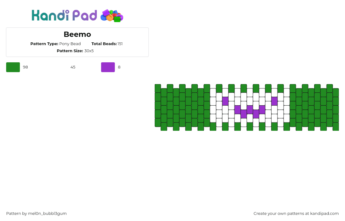 Beemo - Pony Bead Pattern by mel0n_bubbl3gum on Kandi Pad - bmo,adventure time,face,cuff,cartoon,tv show,green,white