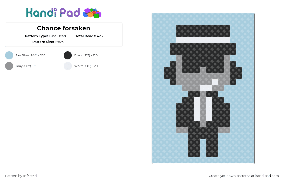 Chance forsaken - Fuse Bead Pattern by 1nf3ct3d on Kandi Pad - light blue