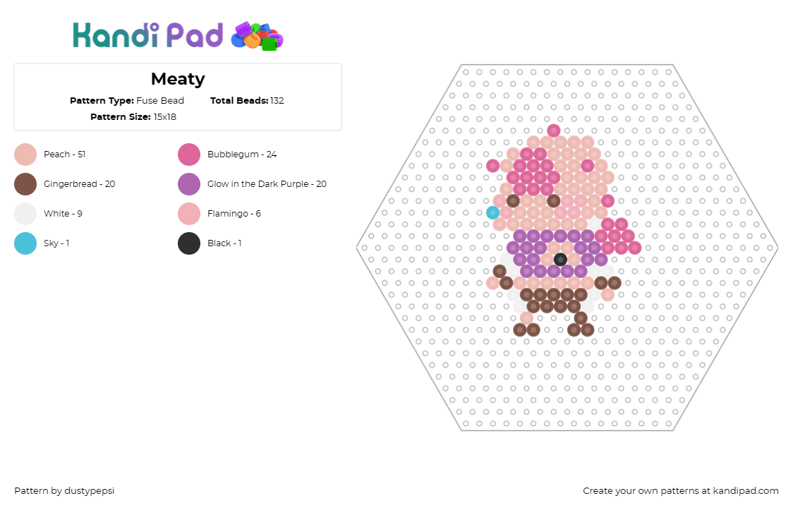 Meaty - Fuse Bead Pattern by dustypepsi on Kandi Pad - 