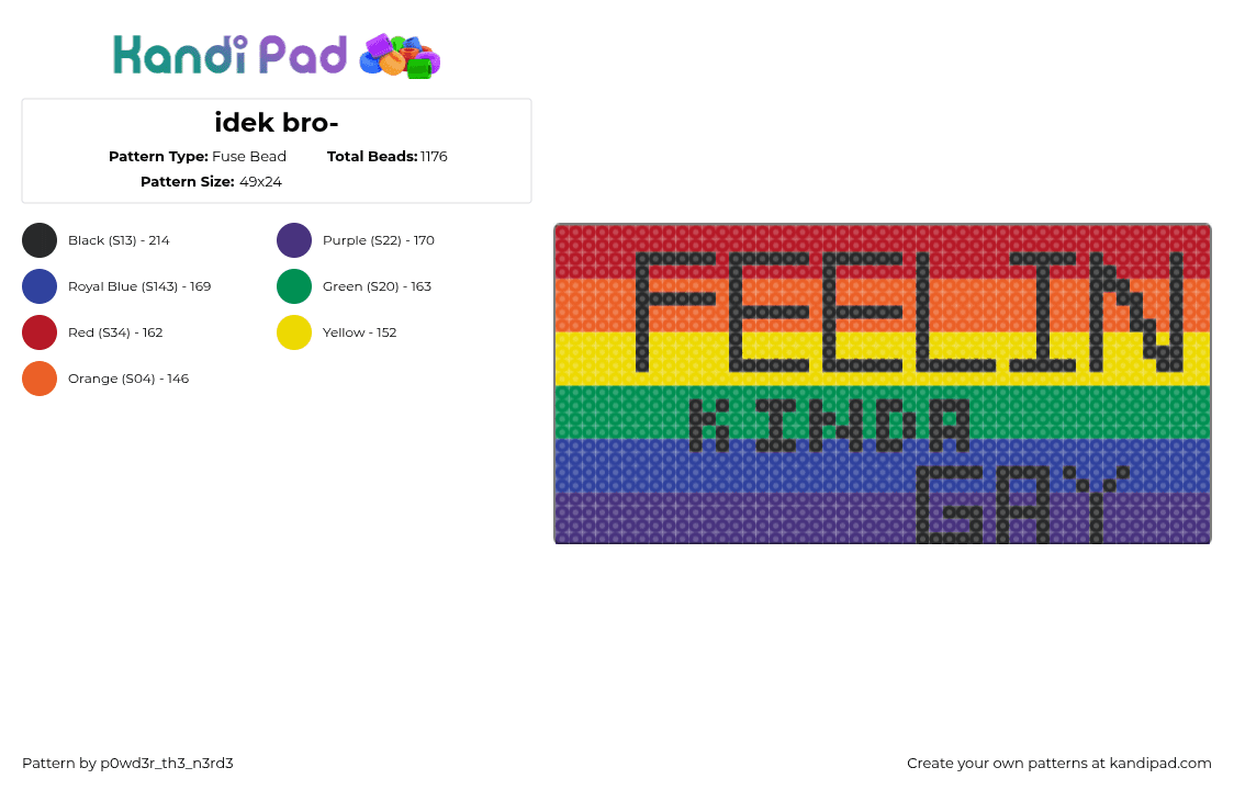 idek bro- - Fuse Bead Pattern by p0wd3r_th3_n3rd3 on Kandi Pad - purple