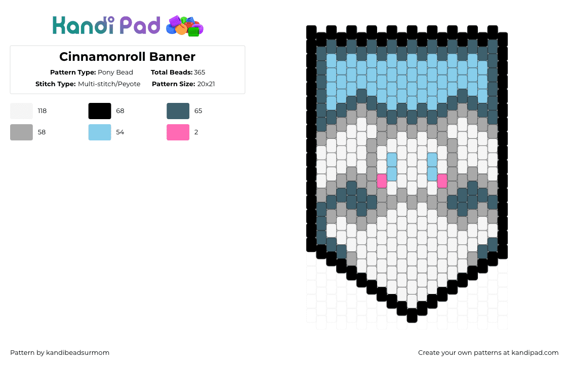 Cinnamonroll Banner - Pony Bead Pattern by staycoolmakekandi on Kandi Pad - beige,purple,light blue,cinnamonroll,cinnamon roll,hello kitty and friends,hello kitty,banner,roll,cinnamon,sanrio